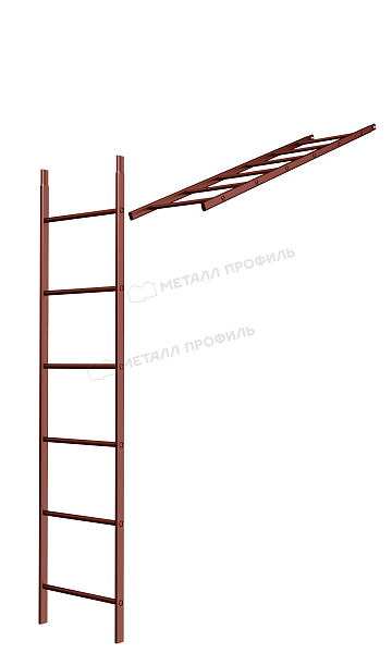 Лестница кровельная стеновая дл. 1860 мм без кронштейнов (3011) ― заказать в Компании Металл Профиль по умеренной стоимости.