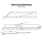 Металлочерепица МЕТАЛЛ ПРОФИЛЬ Ламонтерра-XL (PURETAN-20-8017-0.5)